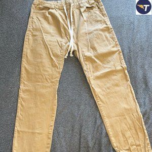 Mens Jogger Pants Stretchable XXL (Tan)